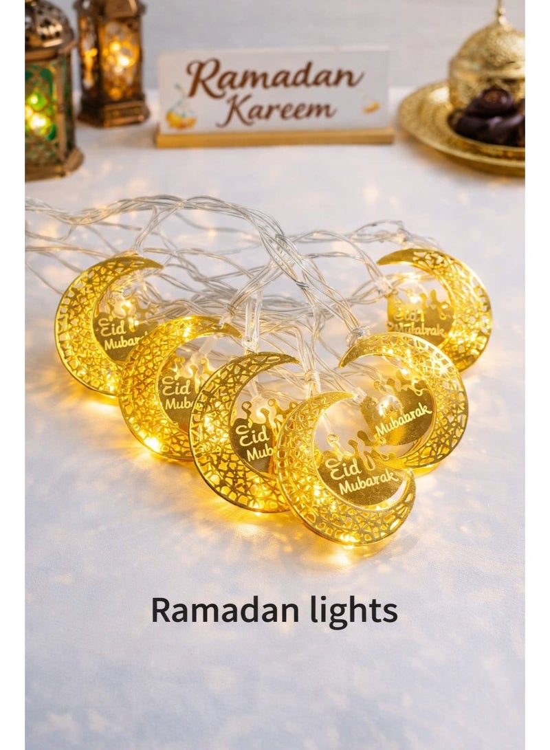 Eid Mubarak Crescent Moon LED Lights – Home & Party Decoration - Image 2